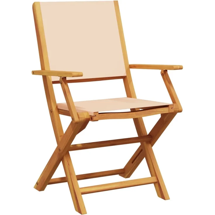 vidaXL Gartenstühle 2 Stk. Beige Massivholz Akazie & Stoff 367672 – Bild 4