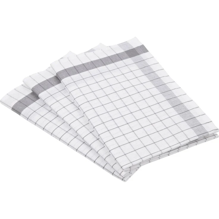 ROSS Geschirrtuch Exclusiv, (Set, 3-tlg), Karofond, 50% Baumwolle, 50% Leinen, 50x70 cm – Bild 1