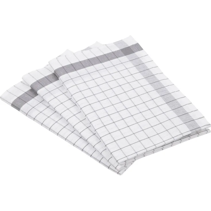 ROSS Geschirrtuch Exclusiv, (Set, 3-tlg), Karofond, 50% Baumwolle, 50% Leinen, 50x70 cm