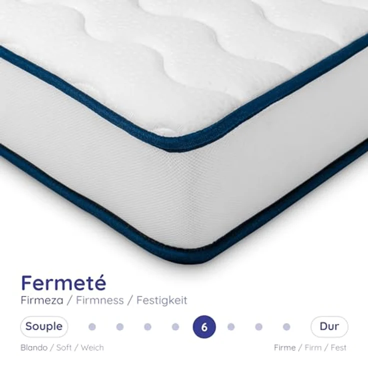 COSMOS - Matratze 90x200 cm Upsilon Promo Kaltschaummatratze Härtegrad H2 - Öko-Tex Zertifiziert - Latex Blue 7 Zonen Matratze Höhe 15 cm - Made in EU – Bild 7