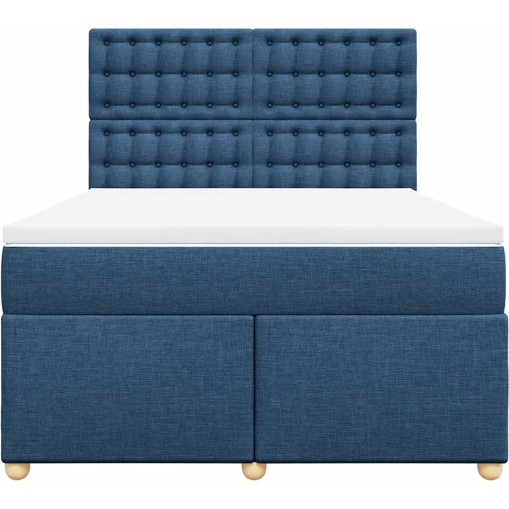 vidaXL Boxspringbett mit Matratze Blau 140x190 cm Stoff 3293595 – Bild 6