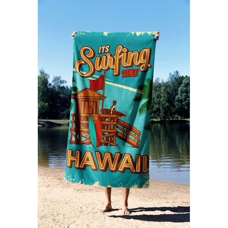Mijolnir 'Surfing Time Hawaii 90' Strandtuch, Mehrfarbig, 90 x 150 cm – Bild 2