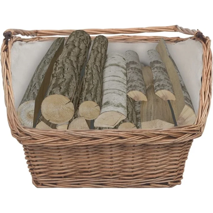 vidaXL Holzkorb mit Tragegriff 61,5 × 46,5 × 58 cm Braun Weide 286989 – Bild 3
