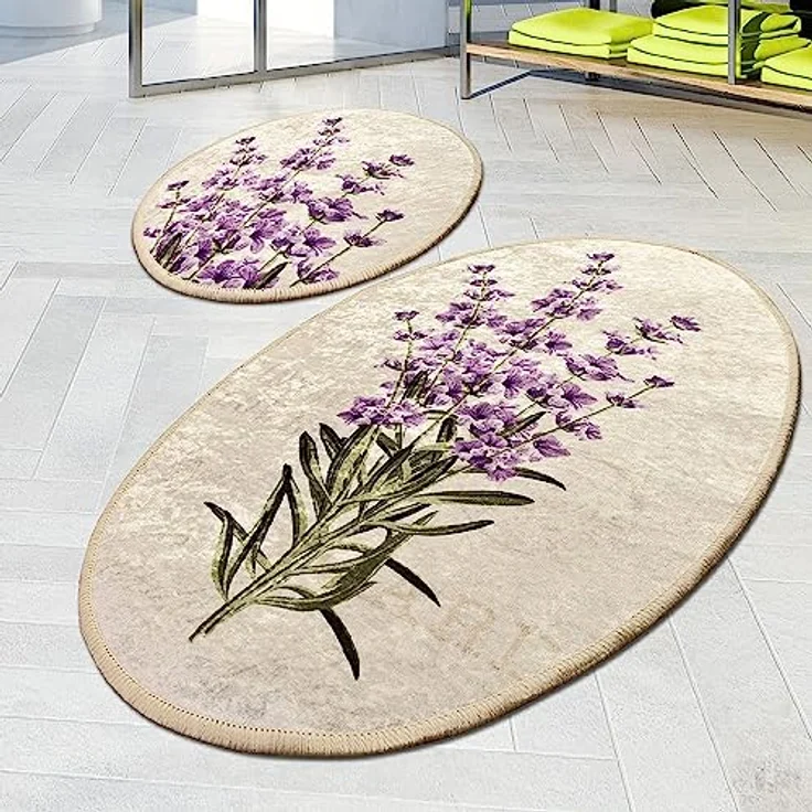 Badteppich Set 2-teilig Lavendel – Bild 3