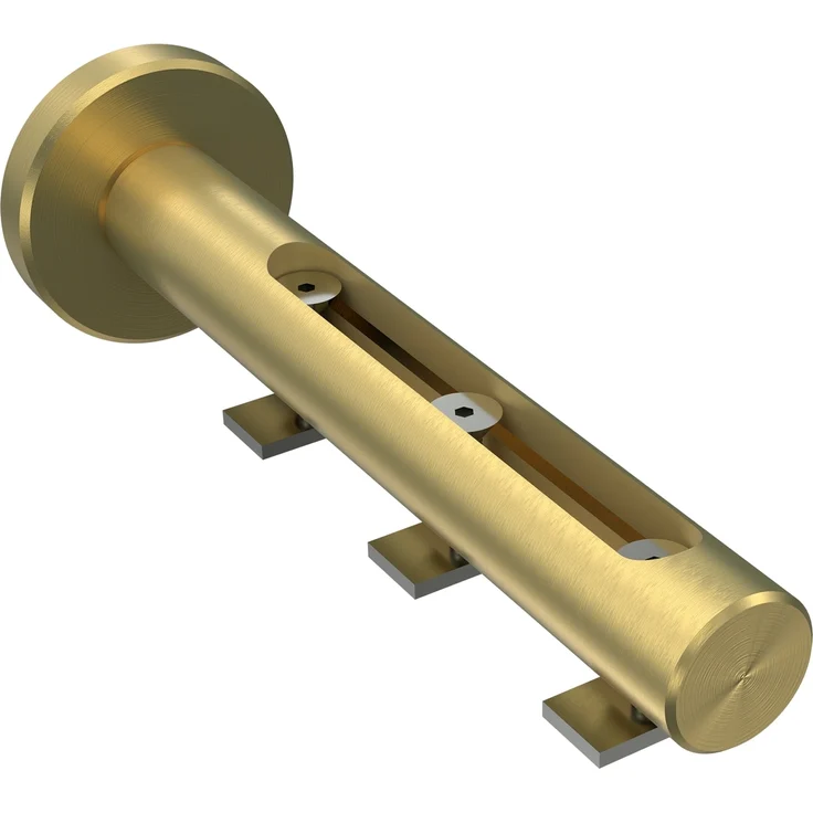 Innenlauf-Gardinenstangen-Set Siteno Mavell 400 cm (geteilt in 2 x 200 cm), 3-läufig, 20 mm Ø Messing-Optik – Bild 5