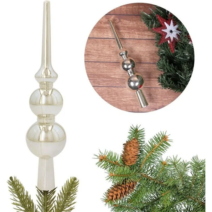 Sarcia. eu Christbaumspitze Goldspitze, kleine Spitze für den Weihnachtsbaum, 20 cm – Bild 4