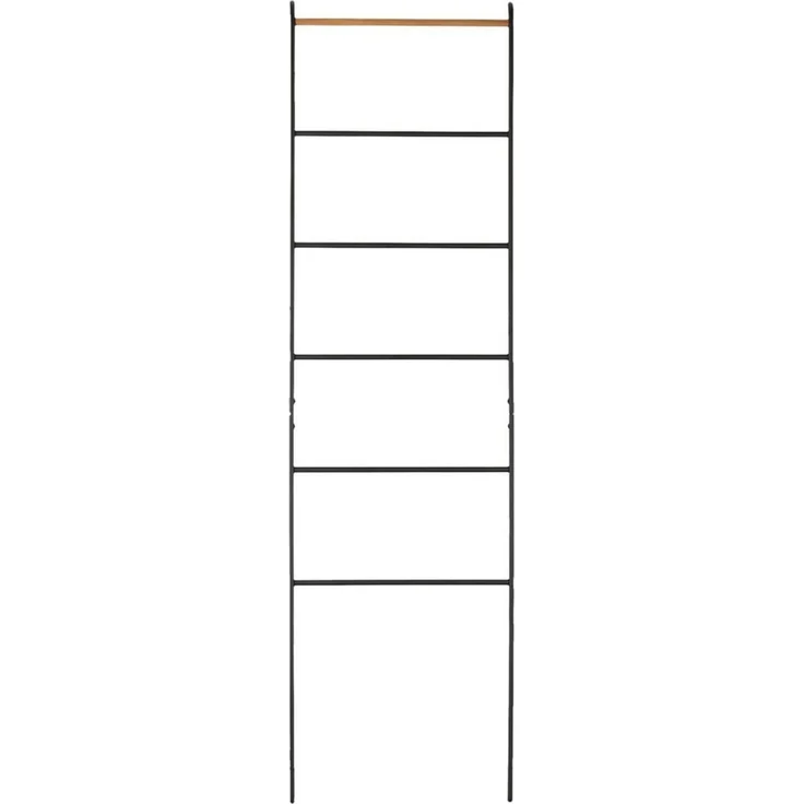 Yamazaki Garderobenständer "Tower" Kleiderständer 45x162cm, Handtuchhalter, Universalständer, zum Anlehnen, schwarz Metall – Bild 3