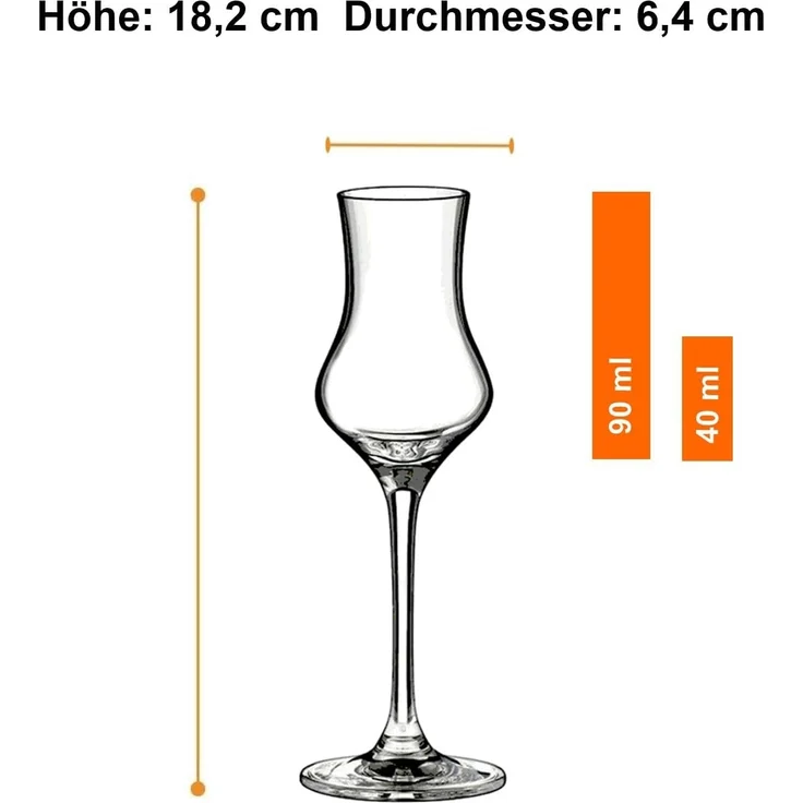 Rona Grappaglas 90 ml, 6er Set Destillatglas Schnapsglas – Bild 6