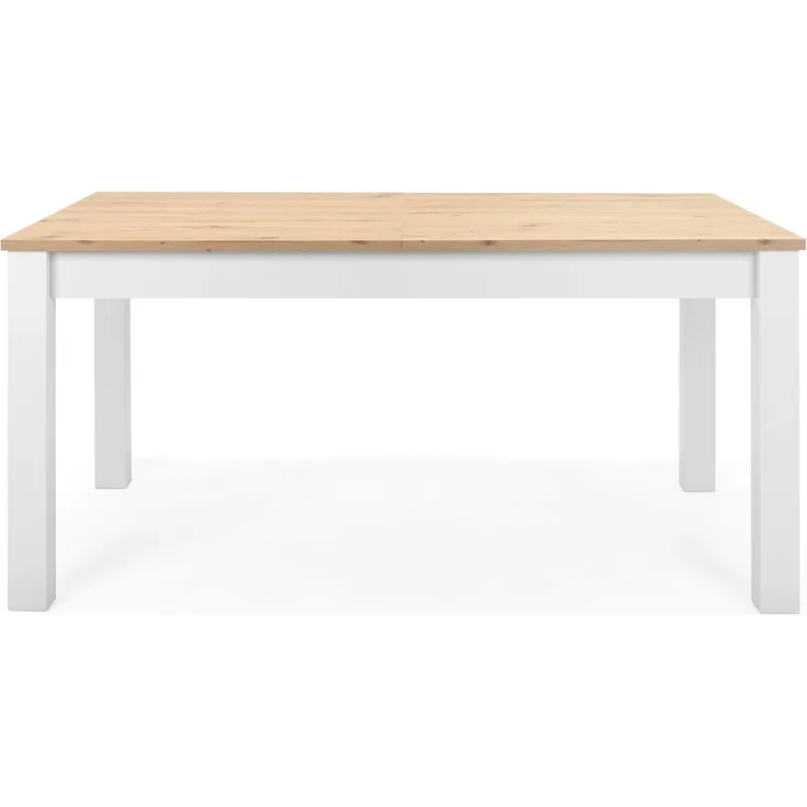 Newroom Esstisch Eireen, ausziehbar 160-215 cm inkl. Tischplatte Weiß Wildeiche Vintage