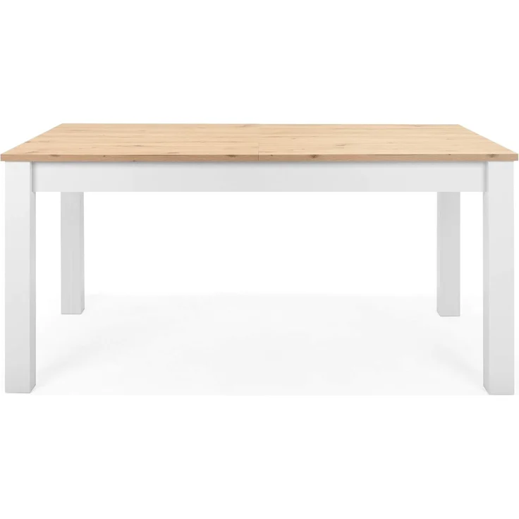 Newroom Esstisch Eireen, ausziehbar 160-215 cm inkl. Tischplatte Weiß Wildeiche Vintage – Bild 1