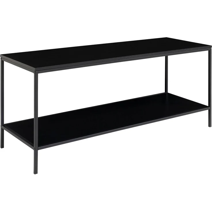 House Nordic TV-Ständer, 2 Regale, schwarz, schwarzer Rahmen, 100x36x45 cm – Bild 2