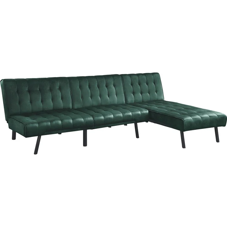 Atlantic Home Collection Pierre Chaiselongue, Polyester, Samtvelours Grün, Relaxliege – Bild 1