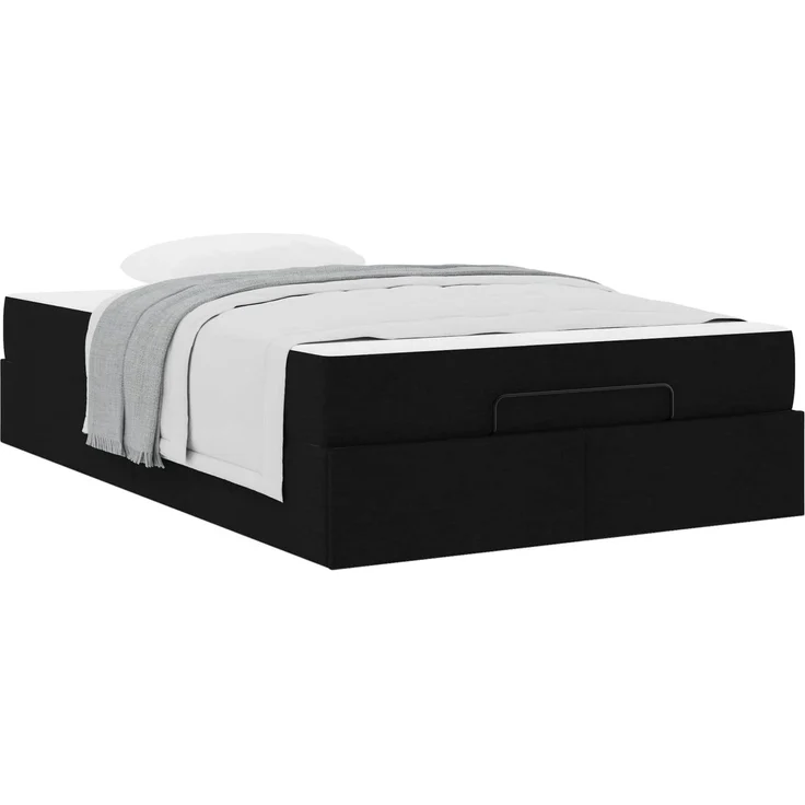 vidaXL Bettgestell mit Matratze mit Matratze 2 pcs Schwarz Stoff 3399482 – Bild 2