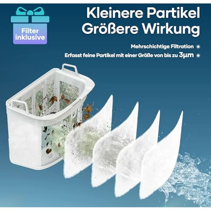 AIPER Scuba X1 Poolroboter mit App, 25200 LPH, Doppel-Auslass, 3 μm Ultra-Feinfiltersystem, Horizontale Wasserlinienreinigung, 4+1 Reinigungsmodi, Kabellose Ladestation, Ideal für Eingelassene Pools – Bild 3