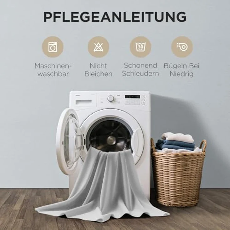 Joydeco Verdunkelungsvorhänge Grauweiß mit Ösen 2er Set H 137 x B 117 cm, Kurze Vorhänge Blickdichte 137 cm Lang für Küche Schlafzimmer – Bild 7