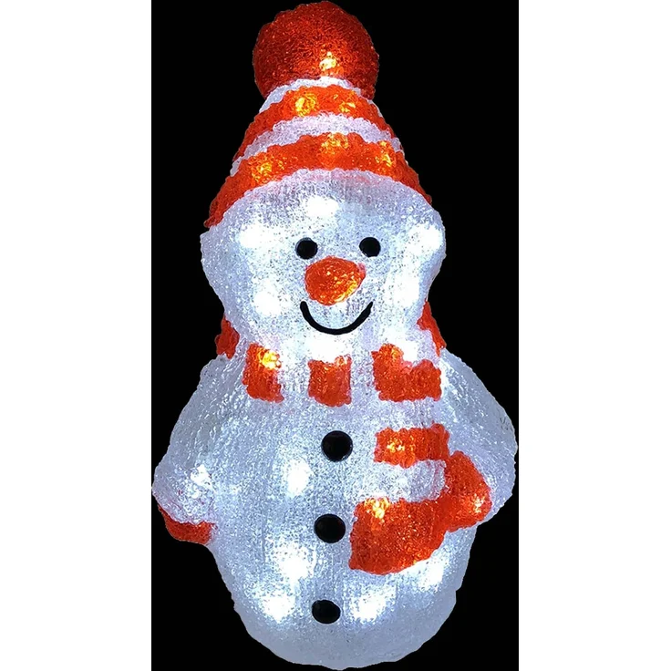 Acryl Schneemann 40 LEDs kaltweiß Außenbeleuchtung – Bild 1