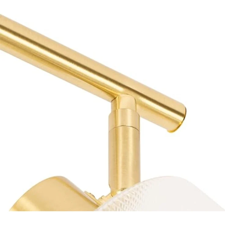 Qazqa LED Aufbaustrahler Laura, ohne Leuchtmittel, Warmweiß, QAZQA Aufbau­spot, e27, gold, Glas, Art Deco – Bild 4