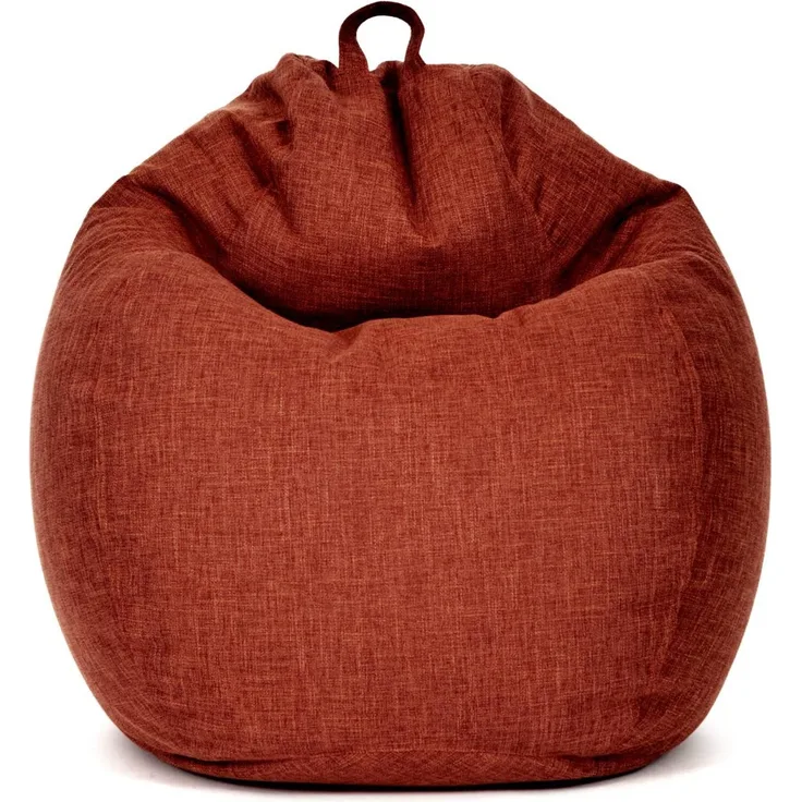 Green Bean 'Home Linen' Indoor XXL Sitzsack mit EPS-Perlen Füllung, waschbar, Leinen rot, 100 x 50 x 120 cm, 300 l
