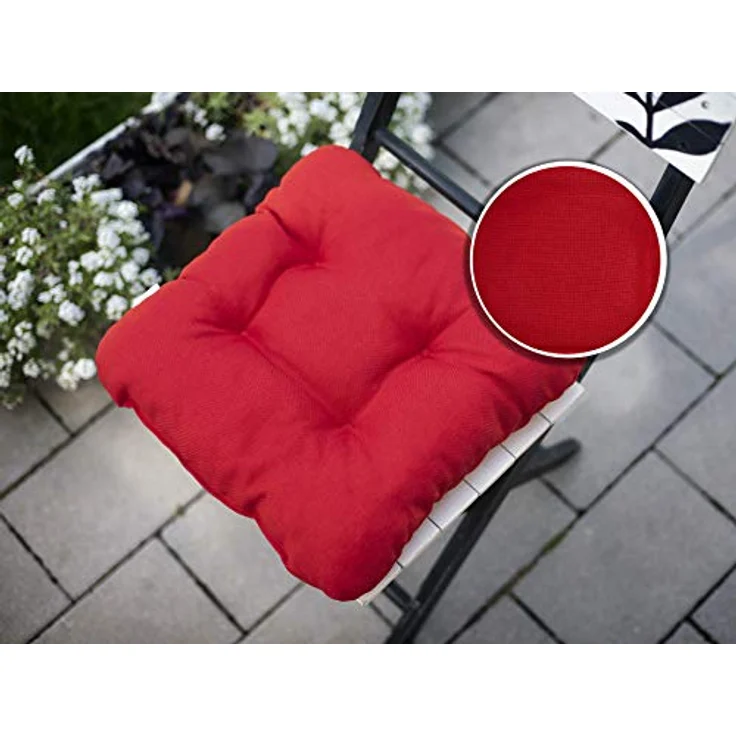 sunnypillow Stuhlkissen 4er Set Stuhlkissen 40x40 cm Bequeme 8cm, Polsterauflage Auflage für Stühle / Bänke – Bild 5