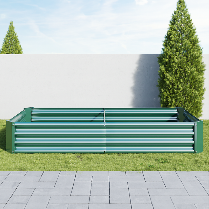 Homerecommend Hochbeet 180x90x30 cm, Gartenbett und Pflanzenkasten aus verzinktem Stahl, für Gemüse und Kräuter, Grün – Bild 4