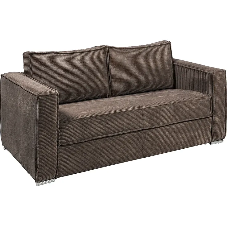 Vente-unique - LORETO Sofa SamtStoff Braun - B 223 cm95 cm x H 90 cm x L 215 cm – Bild 3