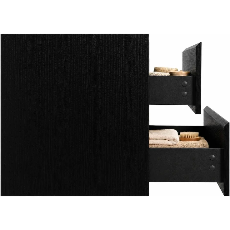 Waschbeckenunterschrank Angela 100cm - Schwarz Holz - Unterschrank Badmöbelset – Bild 3