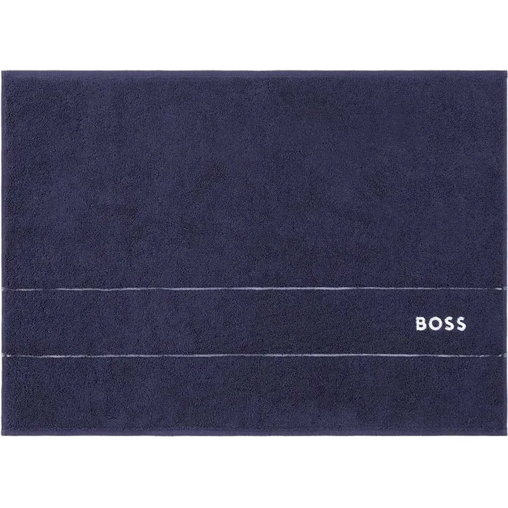 BOSS Badematte - PLAIN, Badvorleger, Baumwolle Dunkelblau 50x70 cm