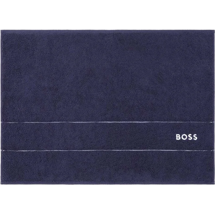 BOSS Badematte - PLAIN, Badvorleger, Baumwolle Dunkelblau 50x70 cm