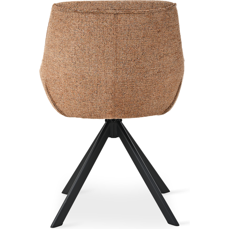 GOEURVANT 1178 Esszimmerstühle 2er-Set mit Armlehnen, 360° Drehbar, Chenille - Orange – Bild 7