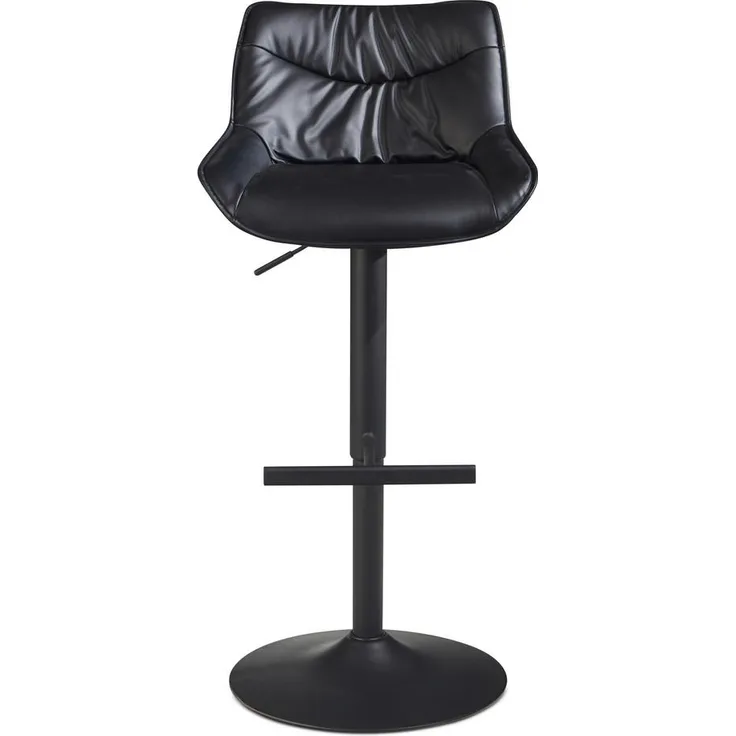 MID.YOU Barhocker, Schwarz, Textil, 360° drehbare Sitzfläche, 45x106x55 cm, Esszimmer Barmöbel