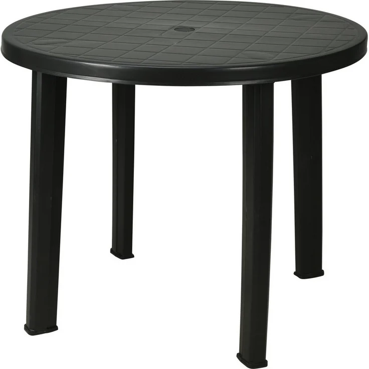 Progarden Gartentisch Terrassentisch Bistrotisch Balkontisch Campingtisch Ø90cm (1-St), Kunststoff, Schirmloch 4cm, Mosaikmuster, Stecksystem, Standfest – Bild 5