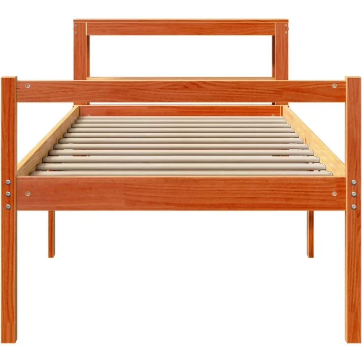 Einzelbettgestell Design für Erwachsene mit Kopfteil ohne Matratze Wachsbraun 75x190 cm d3118e – Bild 4