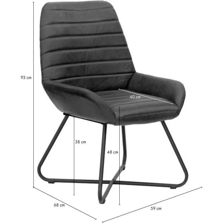 Stuhl Echtleder 59x68x93 dunkelbraun IRON LABEL #16 – Bild 10