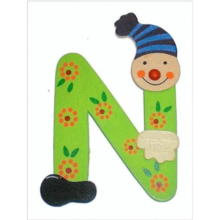 Buchstabe Clown N, Verschönern, Dekorieren oder für das Lernen von Buchstaben