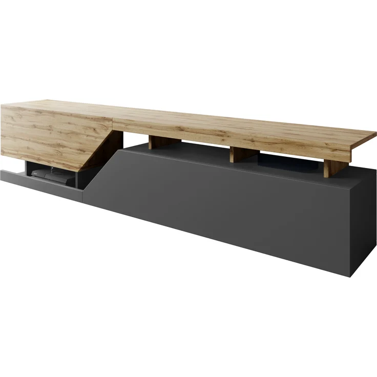 TV-Lowboard Nesezi 200 (Farbe: Anthrazit / Wotan) – Bild 3