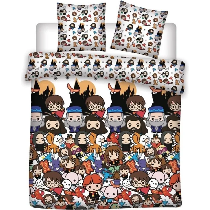 Harry Potter Doppelbettwäsche Set – 1x Deckenbezug 240x220 cm & 2x Kissenbezüge 63x63 cm aus Mikrofaser