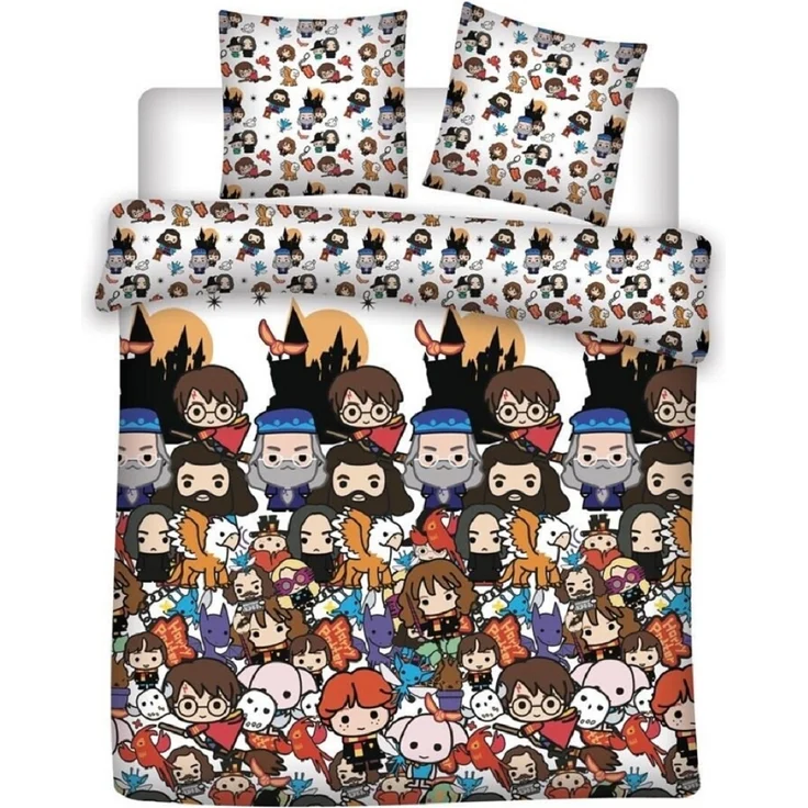 Harry Potter Doppelbettwäsche Set – 1x Deckenbezug 240x220 cm & 2x Kissenbezüge 63x63 cm aus Mikrofaser