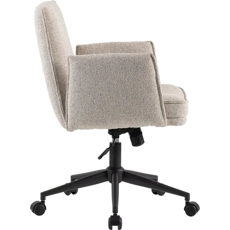 Venda 'HERMINE' Bürodrehstuhl, Webstoff creme, 63 x 95.5 x 65.5 cm, mit Wippfunktion, 140 kg belastbar – Bild 7
