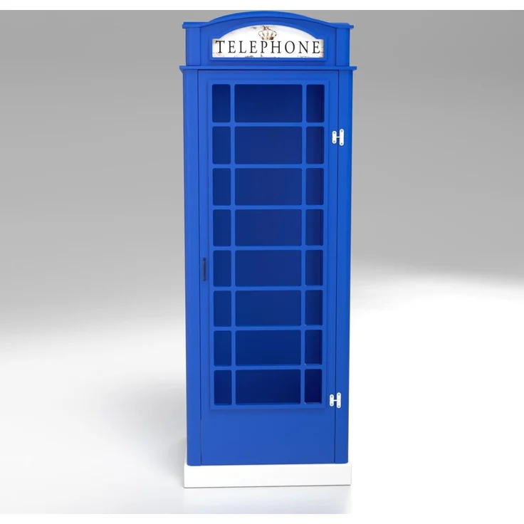 Telefonzelle Schrank – Telefonbox 1-türig in Blau – Bild 2