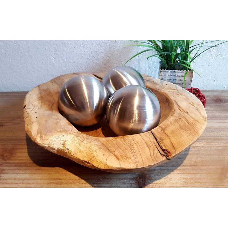 LB H&F Lilienburg Dekoschale LB H&F Teakschale Dekoschale Holzschale Teak Schale (Holz Schlüsselschale Schlüsselablage Obstschale Schüssel Schmuckschale ca. Ø 18-24 cm massiv), Jede Schale ist ein Unikat und unterscheidet sich in Farbe / Größe ! – Bild 7