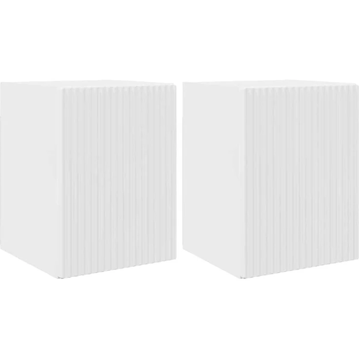 2-tlg. TV-Wandschrank, Fernsehschrank Wandmontiert Glänzend Weiß 30 x 31 x 40 cm – Bild 2