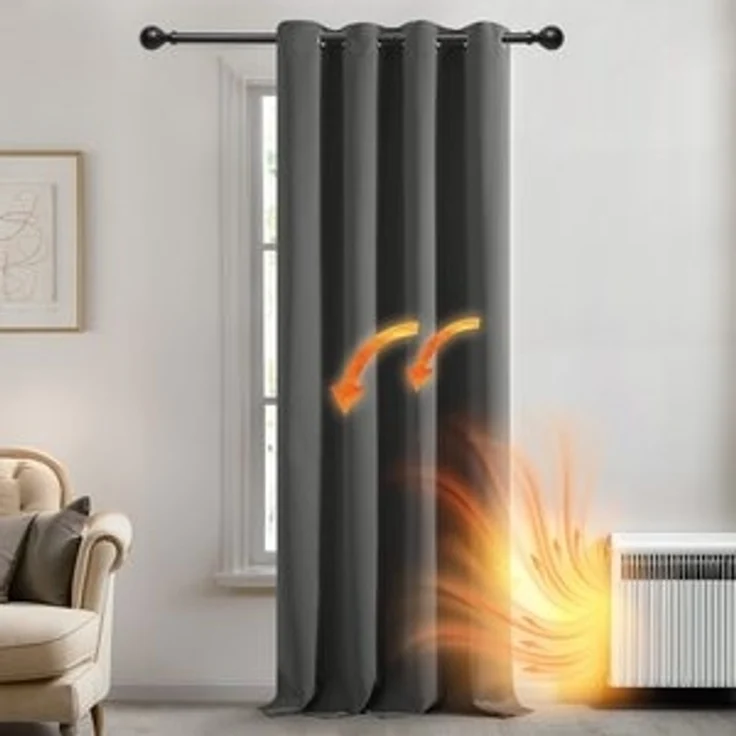 Deconovo Verdunkelungsvorhang Blickdichter Vorhang mit Ösen Gardinen Wohnzimmer 1 Stück, Verdunkelung Lärmschutz Thermogardine Dicke Vorhänge Kälteschutz – Bild 6