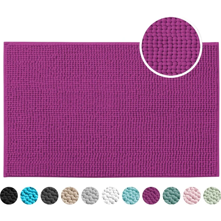 OTTO home Badematte Vanessa Chenille, Standard & Premium, 15mm oder 20mm, auch als 2er Set, rutschhemmend beschichtet, schnell trocknend, strapazierfähig, fußbodenheizungsgeeignet, Polyester, rechteckig, Uni Farben, besonders weich, flauschig, Badvorleger – Bild 1
