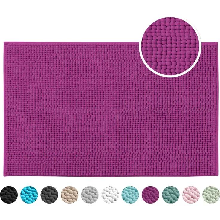 OTTO home Badematte Vanessa Chenille, Standard & Premium, 15mm oder 20mm, auch als 2er Set, rutschhemmend beschichtet, schnell trocknend, strapazierfähig, fußbodenheizungsgeeignet, Polyester, rechteckig, Uni Farben, besonders weich, flauschig, Badvorleger