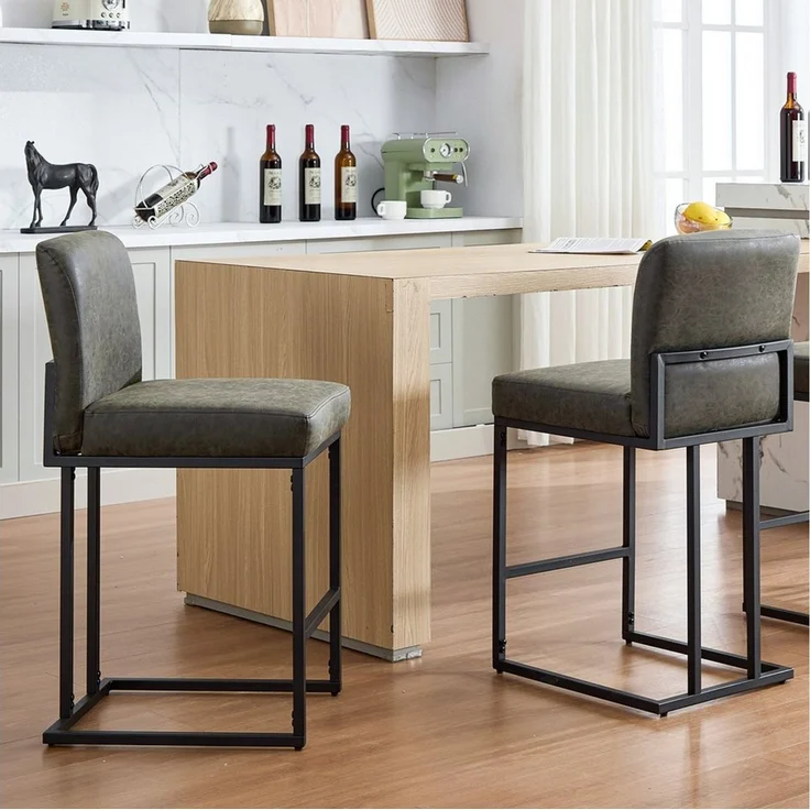 GarveeMore Barhocker Barstuhl (1 St) mit Ruckenlehne PU-Leder – Bild 1