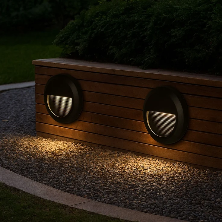 LED Stufenleuchte, IP65, schwarz, rund, D 15 cm – Bild 7
