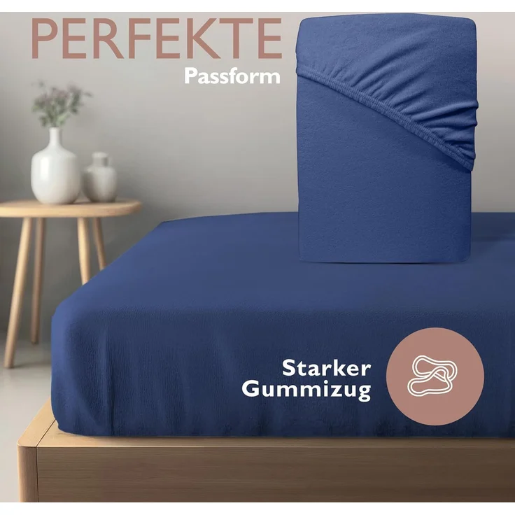 leevitex® Spannbettlaken für kalte Nächte – angenehm weich, passgenau, farbstark & pflegeleicht, Gummizug: Rundum – Bild 5
