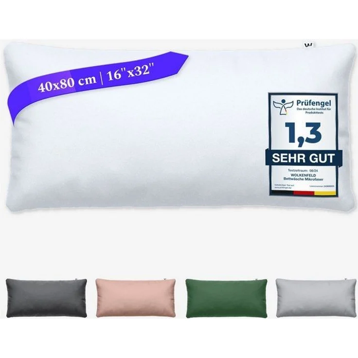 Wolkenfeld Kissenbezug Mikrofaser Kissenbezug - Allergiker Kopfkissenbezug - unfassbar weich, Größe 80x80, 40x80 und 70x90 cm I versteckter Reißverschluss – Bild 4