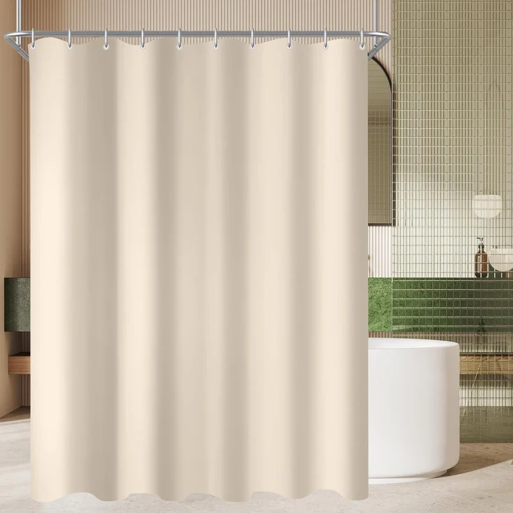 Duschvorhang 90x90cm Beige Antischimmel Polyester Badevorhang 1er Pack – Bild 8