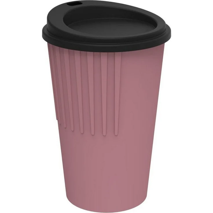 elasto Coffee-to-go-Becher Kaffeebecher 300ml Trinkbecher mit Deckel und Riffel, Made in Germany, BPA-frei, 100% recyclebar, Heißgetränke, Teebecher – Bild 1